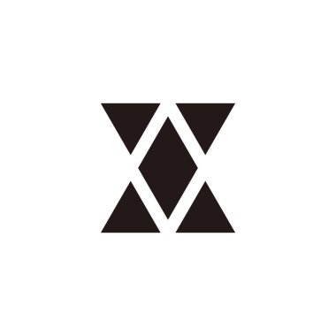 X harfi değerli geometrik sembol basit logo vektörü