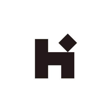 H harfi ve i eşsiz geometrik sembol basit logo vektörü