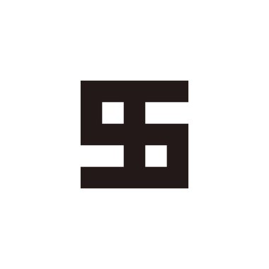 G harfleri kare geometrik sembol basit logo vektörü