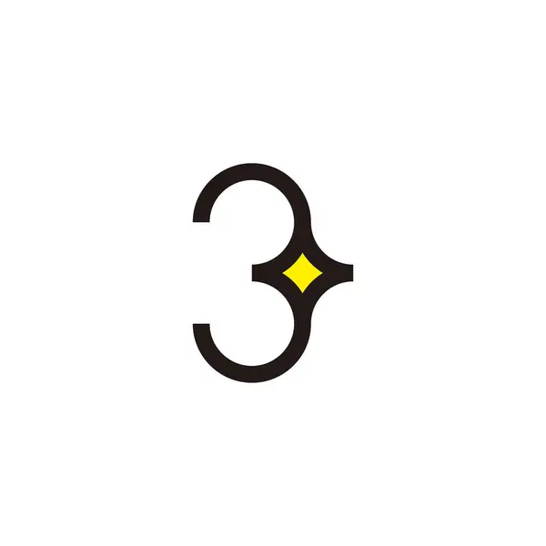 Numero Luce Simbolo Geometrico Lampada Semplice Vettore Logo — Vettoriale Stock