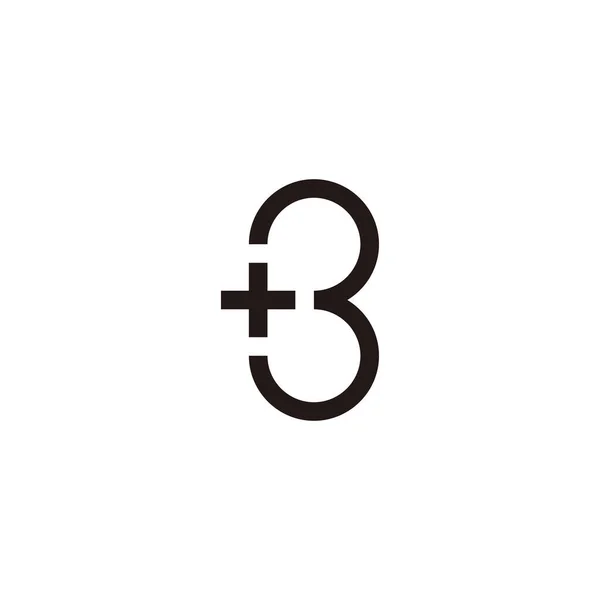 Numara Artı Geometrik Sembol Basit Logo Vektörü — Stok Vektör