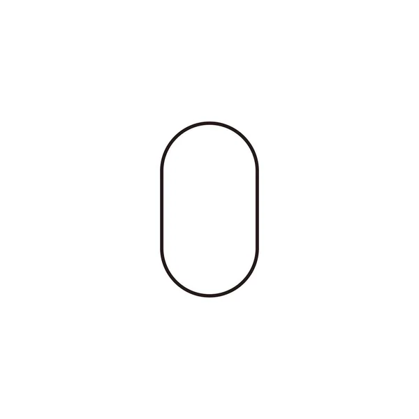 Καψάκιο Γραμμή Γεωμετρικό Σύμβολο Απλό Διάνυσμα Λογότυπο — Διανυσματικό Αρχείο