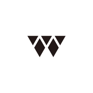 W harfi geometrik sembolü basit logo vektörü