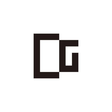 Harf CG kare geometrik sembol basit logo vektörü