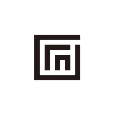 G, r ve n kare geometrik sembolleri basit logo vektörü