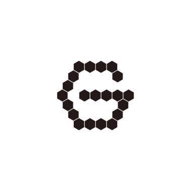 Letter G hexagons, hexagon geometric symbol simple logo vector