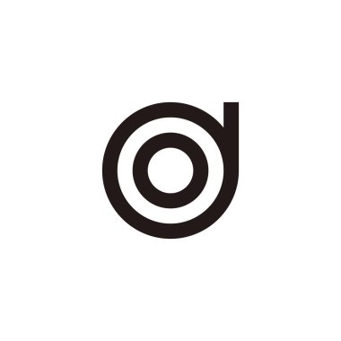 Letter do od d o circle geometric symbol simple logo vector
