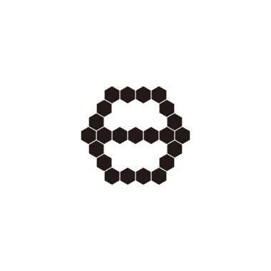 8 numara altıgenler, şekilli altıgen geometrik sembol basit logo vektörü