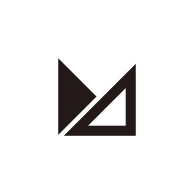 Harf MD katlanır, çizgi geometrik sembol basit logo vektörü