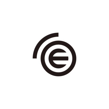 R, o ve E harfi geometrik sembol basit logo vektörü