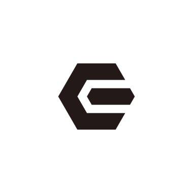 Harf EG GE E G altıgen geometrik sembol basit logo vektörü