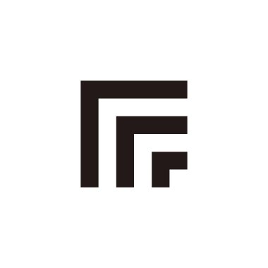 Üç harfli r kare geometrik sembol basit logo vektörü