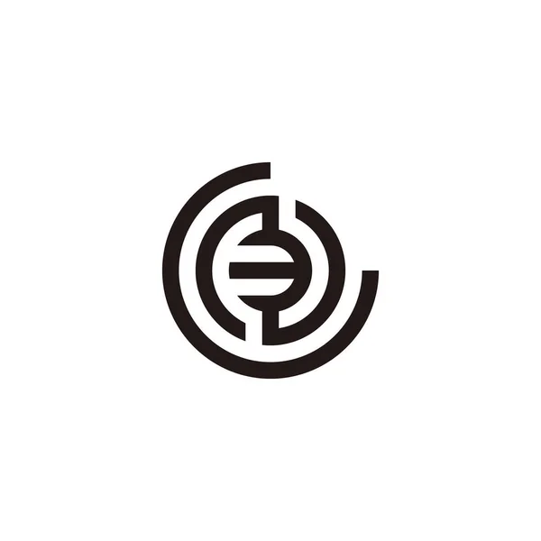 Lettre Chiffre Cercle Géométrique Symbole Simple Logo Vecteur — Image vectorielle