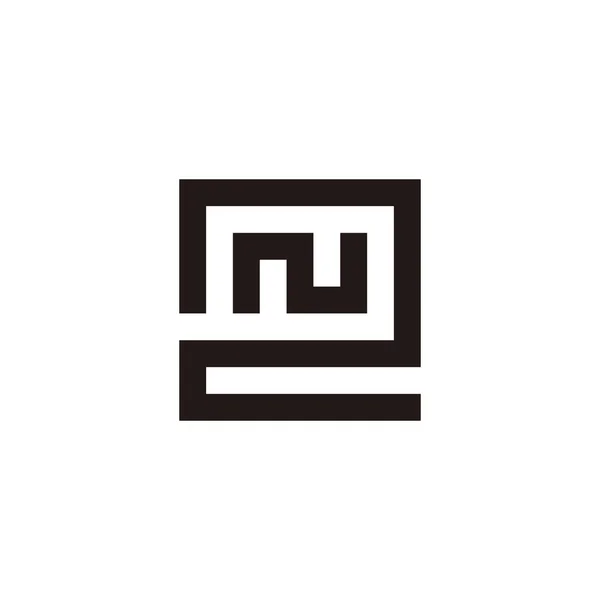 Buchstabe Zahl Quadratisches Geometrisches Symbol Einfacher Logo Vektor — Stockvektor