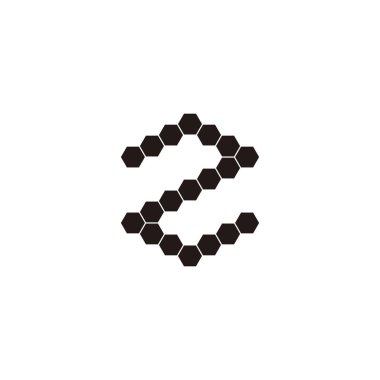 Z harfi altıgenler, şekilli altıgen geometrik sembol basit logo vektörü