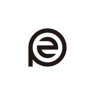 Harf 2 P çember geometrik sembol basit logo vektörü