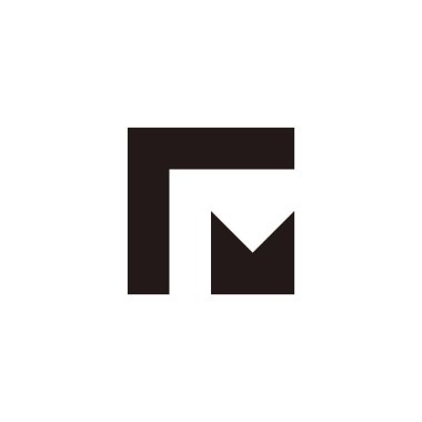 RM geometrik sembolü basit logo vektörü