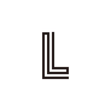 N harfi L, çizgi geometrik sembolü basit logo vektörü