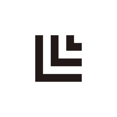 L kare geometrik sembolü basit logo vektörü