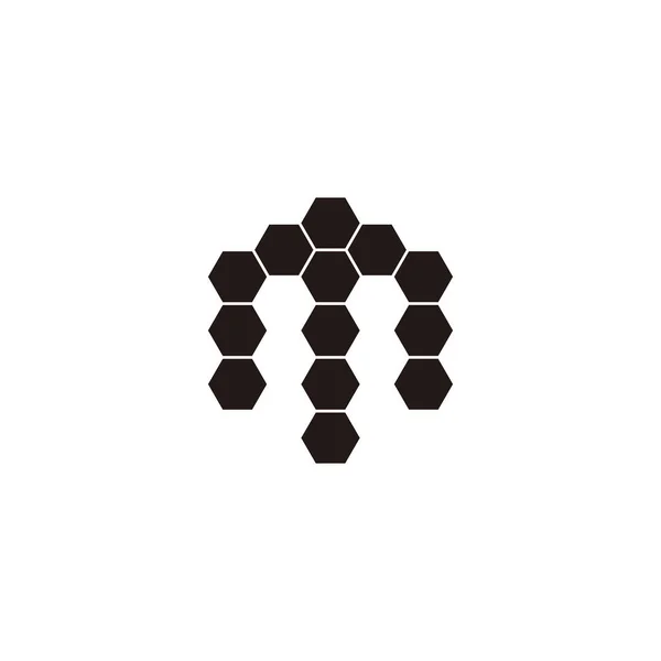 Technologia Litery Sześciokątny Symbol Geometryczny Prosty Wektor Logo — Wektor stockowy
