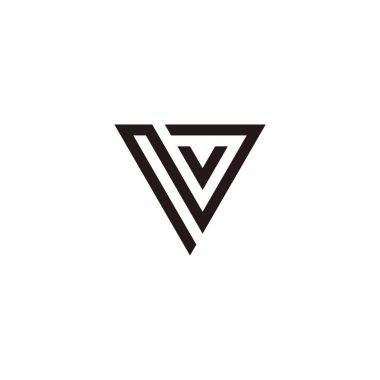 Nv vN v üçgeni geometrik sembolü basit logo vektörü