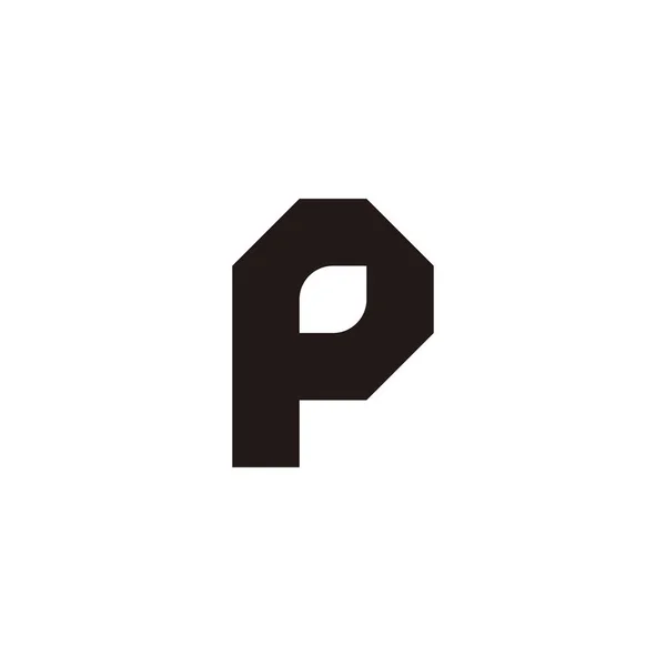 文字P葉 正方形の幾何学的なシンボルシンプルなロゴベクトル — ストックベクタ