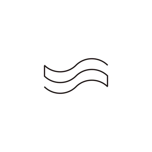 Carta Bandeira Símbolo Geométrico Linha Vetor Logotipo Simples —  Vetores de Stock