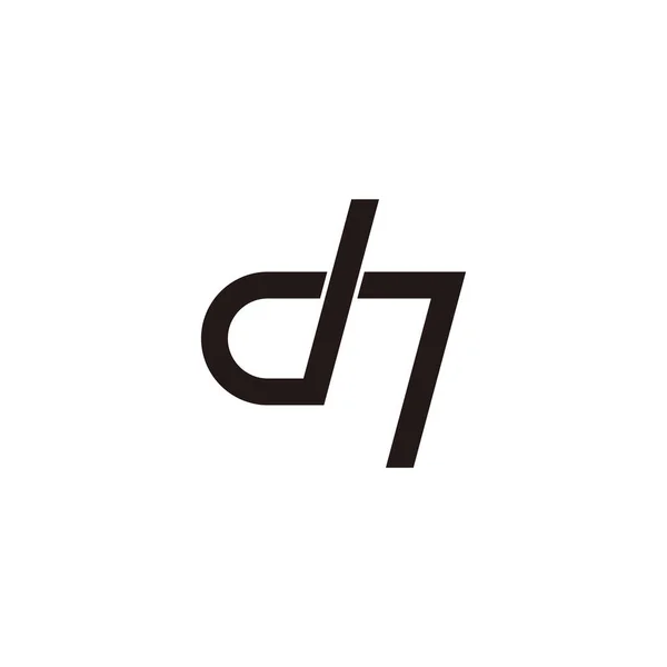 文字D番号7クールな幾何学的シンボルシンプルなロゴベクトル — ストックベクタ