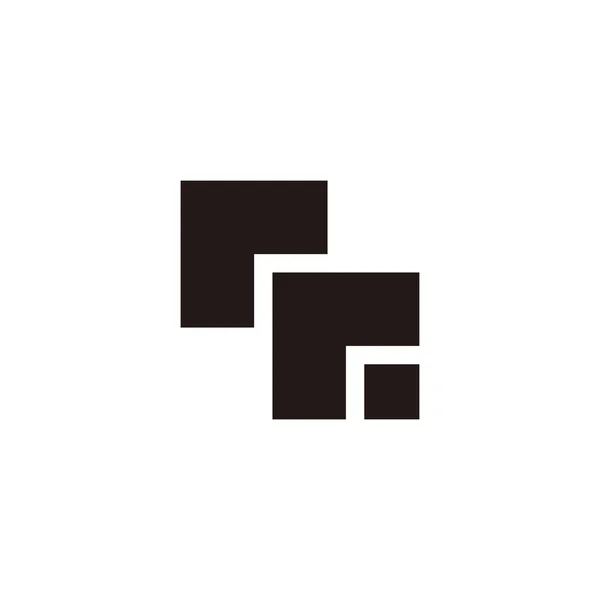 Huruf Persegi Garis Besar Kertas Simbol Geometris Vektor Logo Sederhana - Stok Vektor