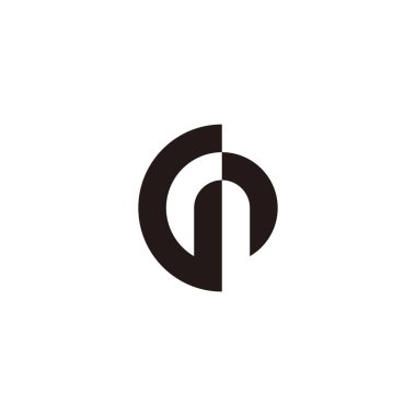 G harfi ve n geometrik sembol basit logo vektörü