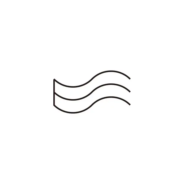 Carta Bandeira Linha Símbolo Geométrico Vetor Logotipo Simples —  Vetores de Stock