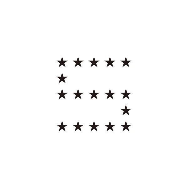 Letra Estrellas Símbolo Geométrico Cuadrado Simple Logo Vector — Archivo Imágenes Vectoriales