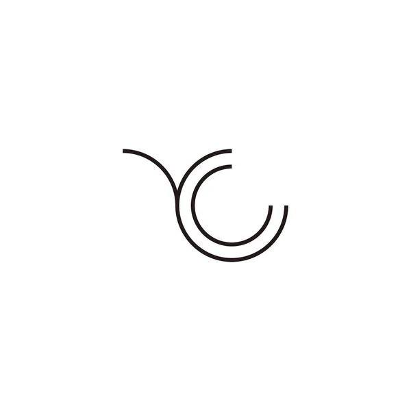 Lettre Ligne Géométrique Symbole Simple Logo Vecteur — Image vectorielle