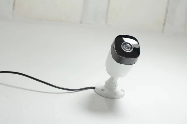 Cctv Videocam Cftv Câmera Segurança Câmera Branca Com Circuito Seguro — Fotografia de Stock