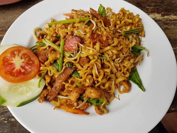 Kwetiau Goreng Chinese Indonesian Stir Fried Flat Rice Noodle Dish — Stok Foto