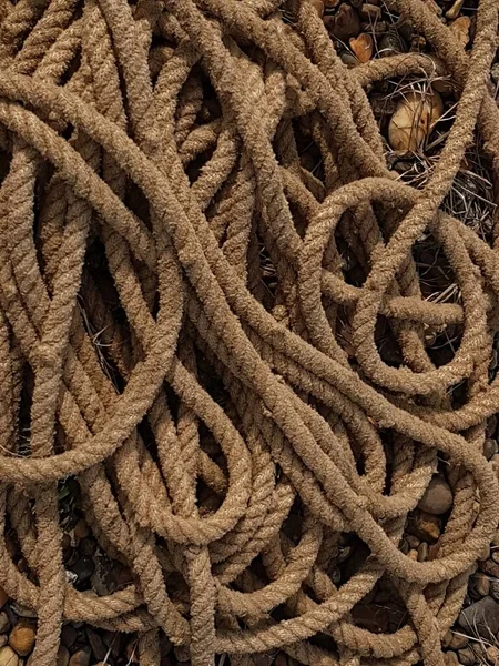 Abstract Background Brown Rope Roll Ground — Stock fotografie