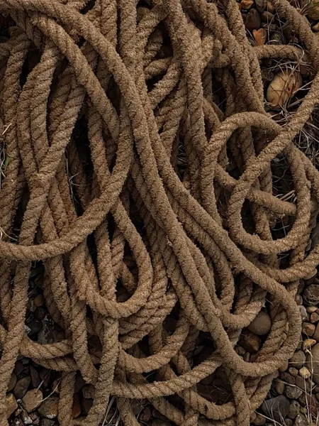 Abstract Background Brown Rope Roll Ground — Stockfoto