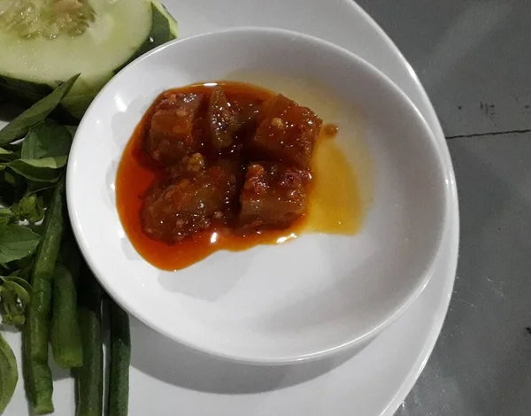 Indonesian Special Spices Chili Tomato Ingredients Called Sambal — 스톡 사진