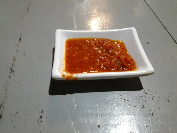 Indonesian Special Spices Chili Tomato Ingredients Called Sambal — Stock Fotó