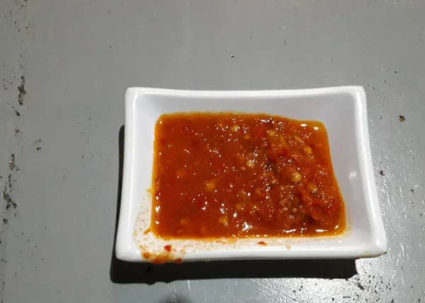 Épices Spéciales Indonésiennes Chili Tomates Ingrédients Appelés Sambal — Photo