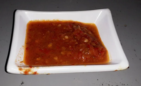 Indonesian Special Spices Chili Tomato Ingredients Called Sambal — 스톡 사진