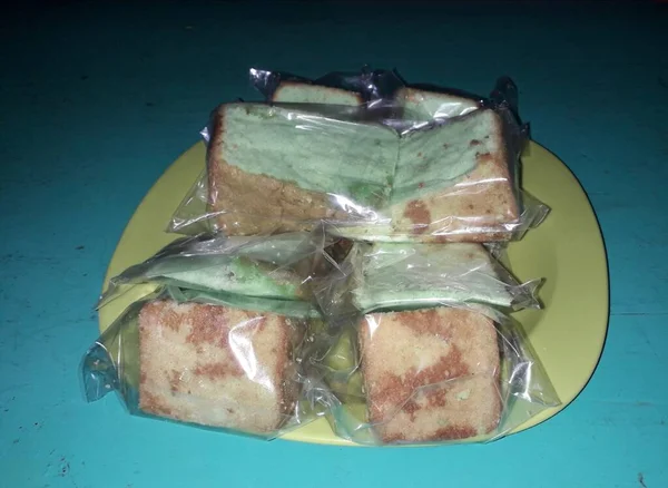 Sponge Cake Matcha Honey Plate Matcha Castella Cake Japanese Sponge — Stockfoto