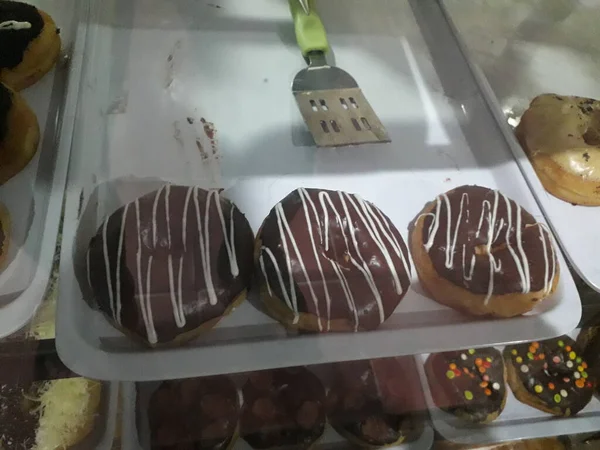 Donut Meises Fake Donuts Made Plain Bread Formed Hole Middle — Fotografia de Stock