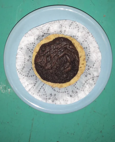 Fıstık Ezmeli Kremalı Çikolatalı Kek — Stok fotoğraf