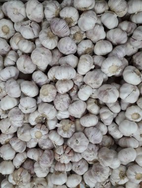 Yerel Pazarda Çiğ Olgun Beyaz Soğan Kazık.