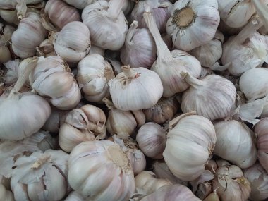 Yerel Pazarda Çiğ Olgun Beyaz Soğan Kazık.