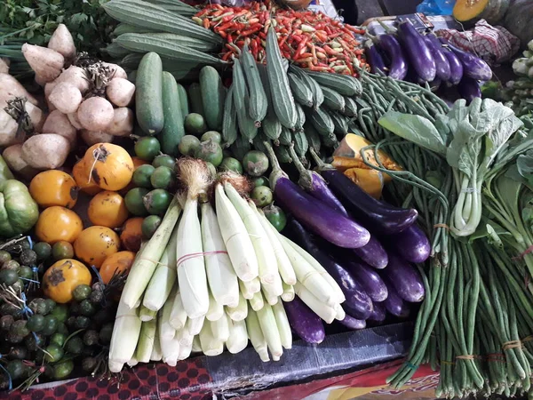 Background Fresh Healthy Vegetables Farmers Market Vegetable Market Different Raw — Foto Stock