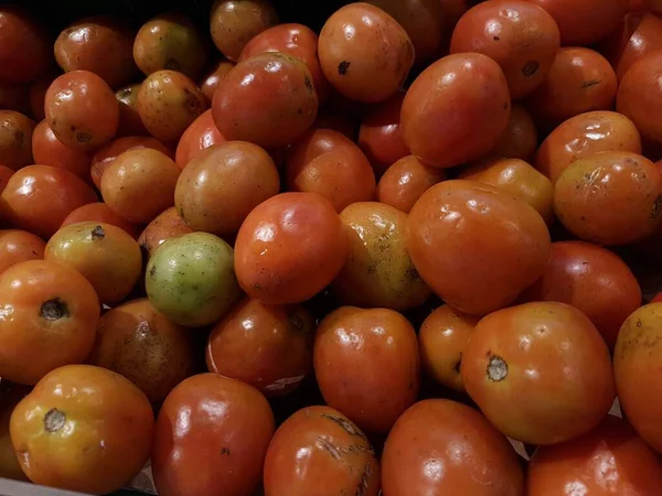 Köstliche Rote Tomaten Sommer Tablett Markt Bauernhof Voller Bio Gemüse — Stockfoto