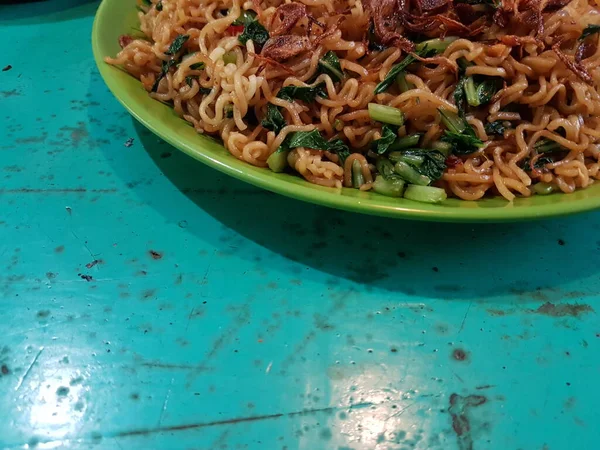 Kwetiau Goreng Chinese Indonesian Stir Fried Flat Rice Noodle Dish — стоковое фото