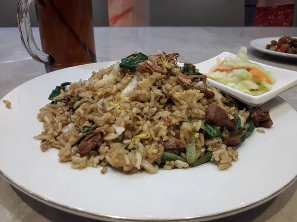 Asia China Cantonese Food Fried Rice Beef — Stok fotoğraf